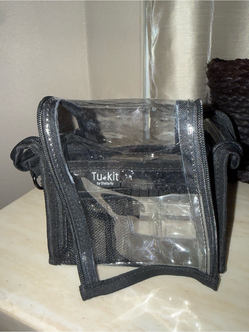 Tu•Kit Clear Crossbody Bag in Black Trim